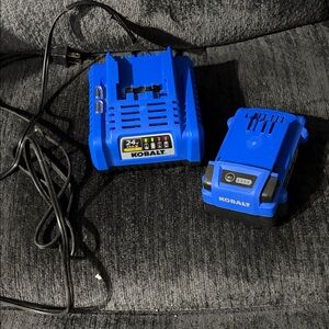 Kobalt 24V Max Battery Charger and 24V Battery Pack - Blue